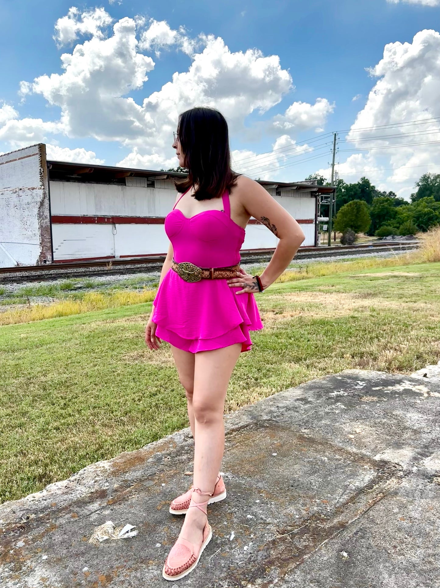 Rosa Mexicano Romper