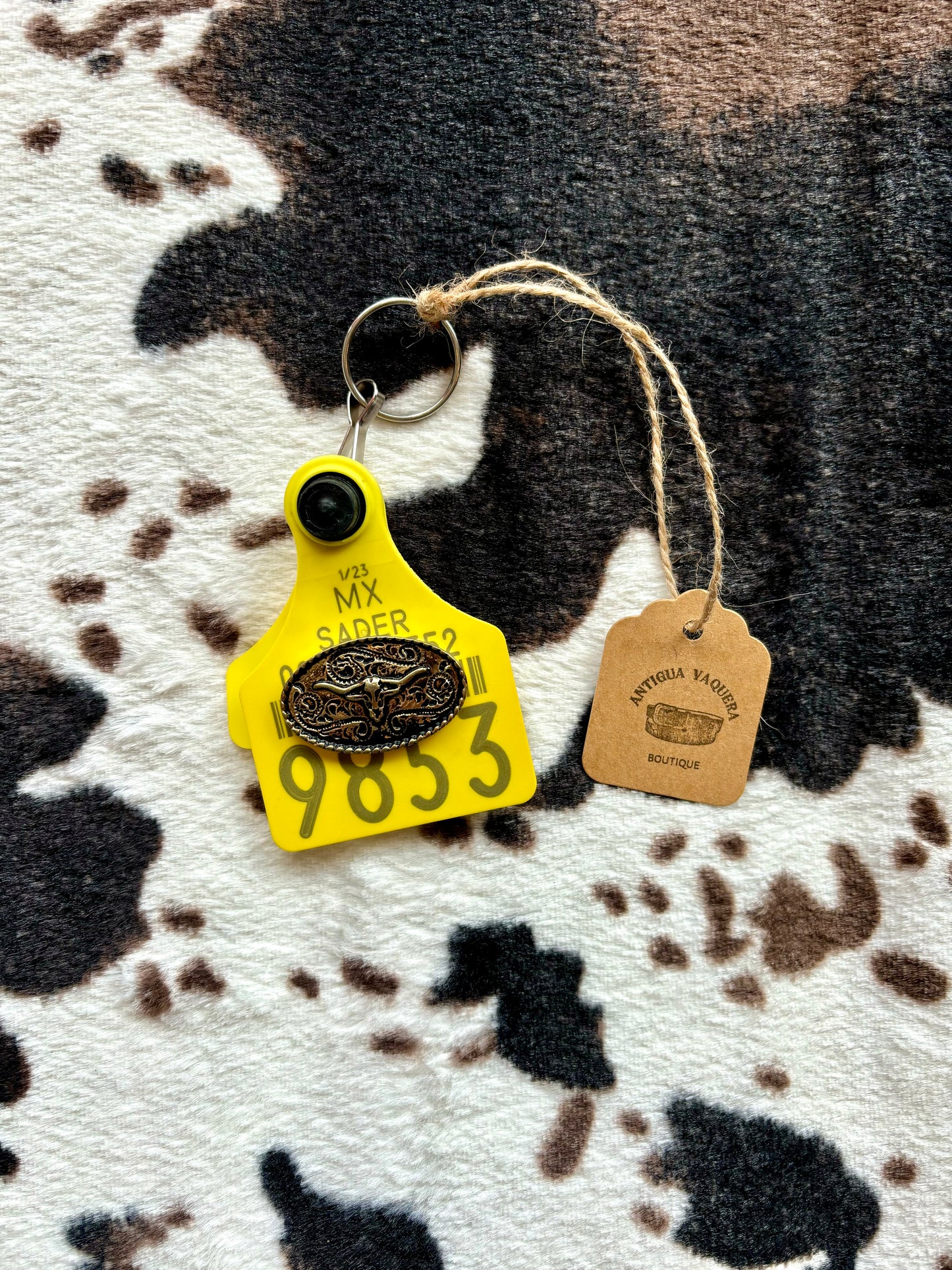 Cow Tag keychain