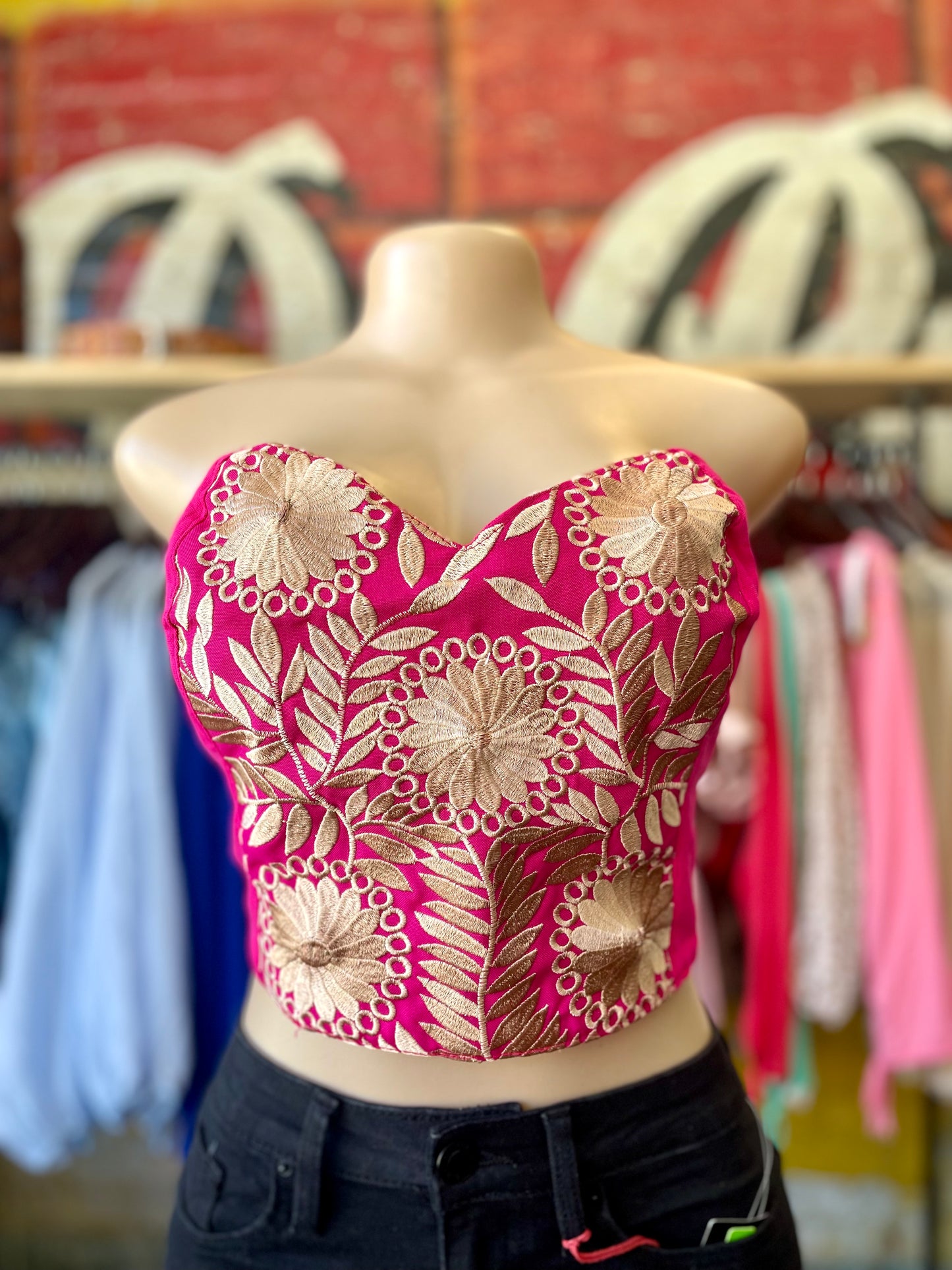 Gold embroidered Tube Top
