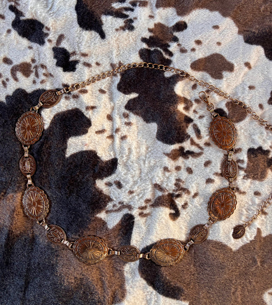 Small concho chain belt | Gold