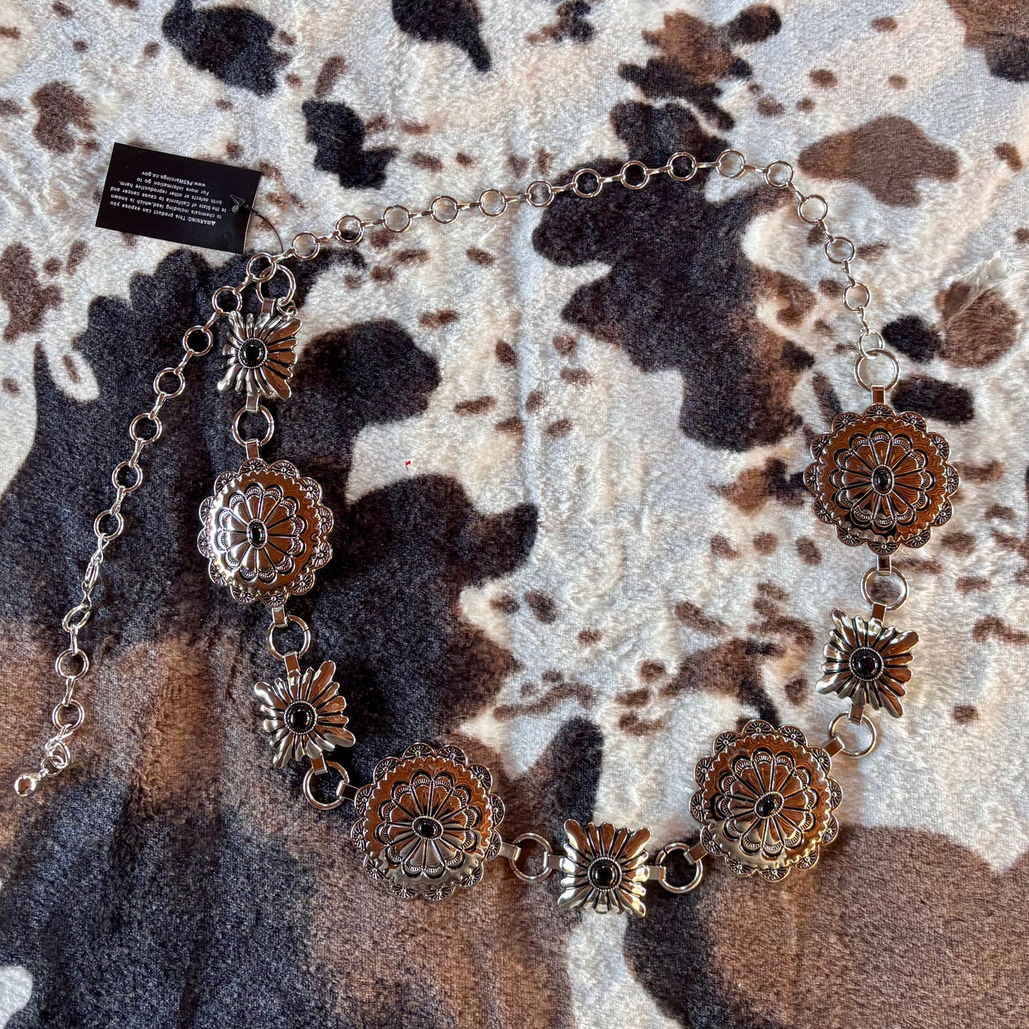 Silver concho chain belt